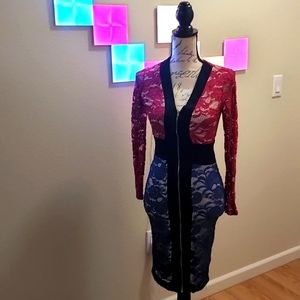 Venus xs lace blue magenta dress